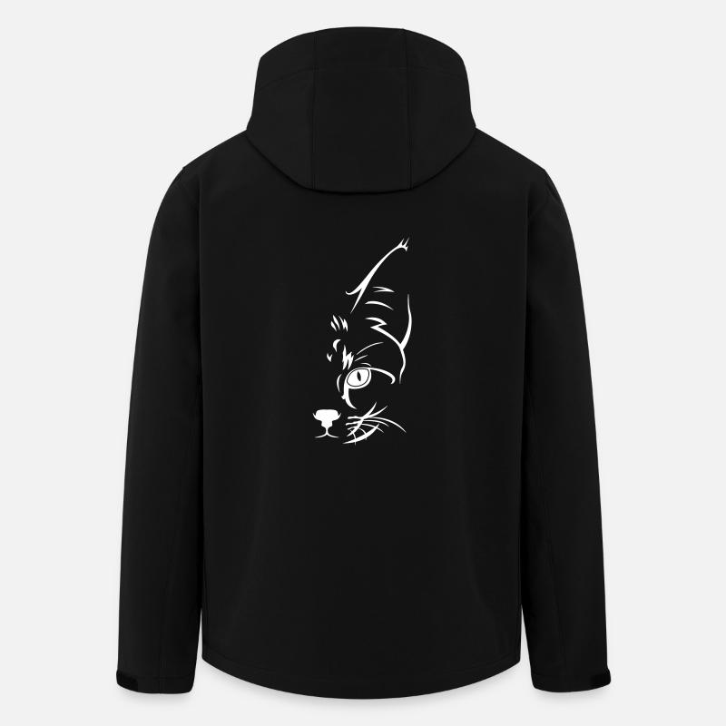 Katze Katzen Geschenk Katzenfreunde Katzengesicht - Recycelte Männer Softshell-Jacke von Stanley/Stella - Schwarz