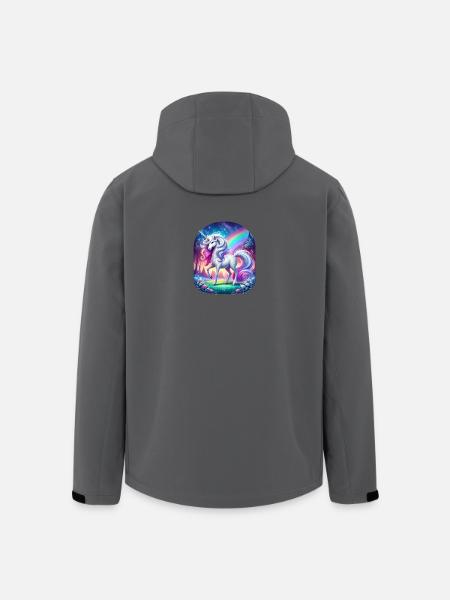 Regenbogen-Einhorn im Waldtraum - Recycelte Männer Softshell-Jacke von Stanley/Stella - Schwarz