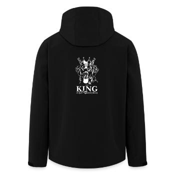 Flat Coated Retriever King of everything saying - Men’s Recycled Softshell Jacket by Stanley/Stella - black - Back - AI Model Male 185 light (185cm)