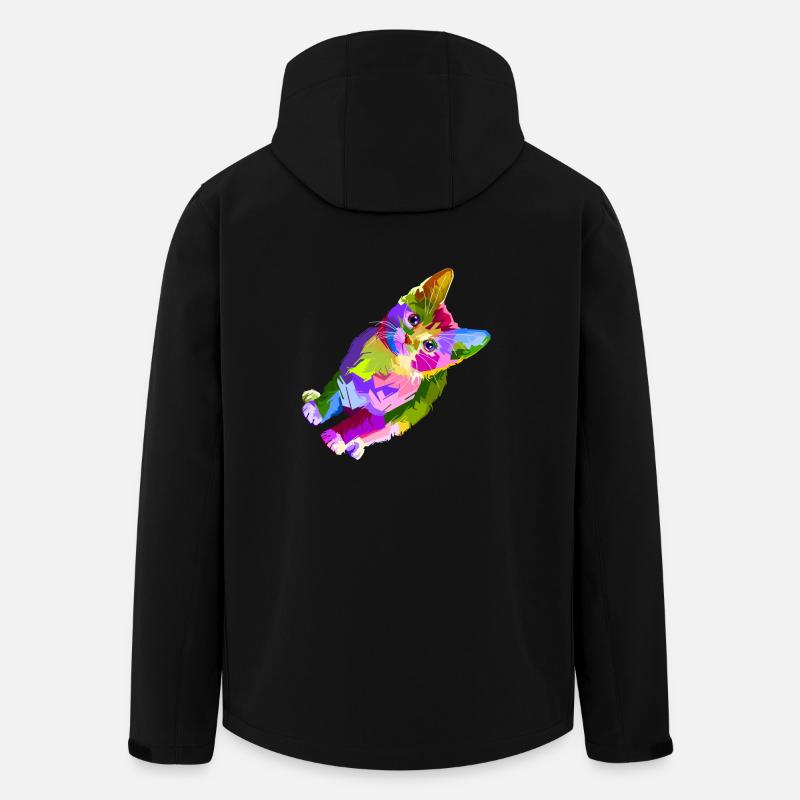 Bunte Katze - Recycelte Männer Softshell-Jacke von Stanley/Stella - Schwarz