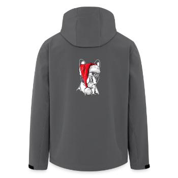 Santa Boston Terrier Christmas Dogs Wilsigns - Men’s Recycled Softshell Jacket by Stanley/Stella - black - Back - AI Model Male 185 light (185cm)