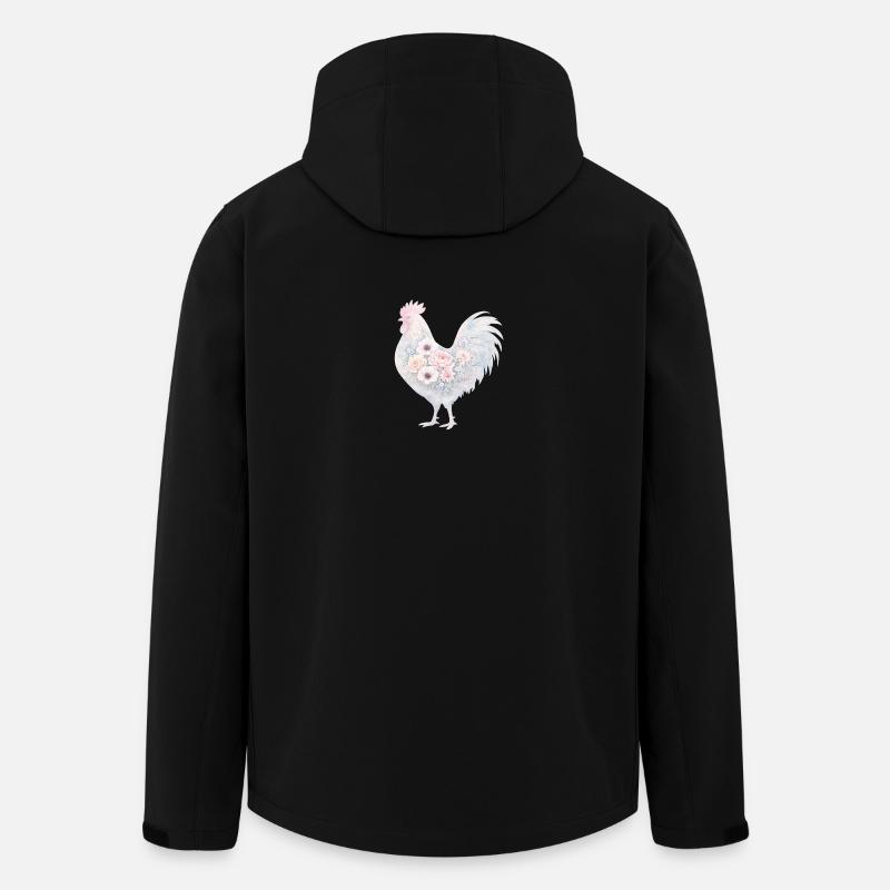 Hahn Blumen Aquarell - Recycelte Männer Softshell-Jacke von Stanley/Stella - Schwarz