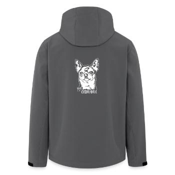 Loved by a Chihuahua Dogs Saying Dog Wilsigns - Men’s Recycled Softshell Jacket by Stanley/Stella - black - Back - AI Model Male 185 light (185cm)