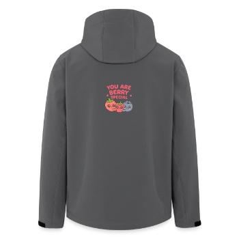 Du bist berry besonders – Süss Umarmung der Beeren - Recycelte Männer Softshell-Jacke von Stanley/Stella - Schwarz - Hinten - AI Model Male 185 light (185cm)