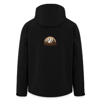 Majestic Mountain Forest Scene - Men’s Recycled Softshell Jacket by Stanley/Stella - black - Back - AI Model Male 185 light (185cm)
