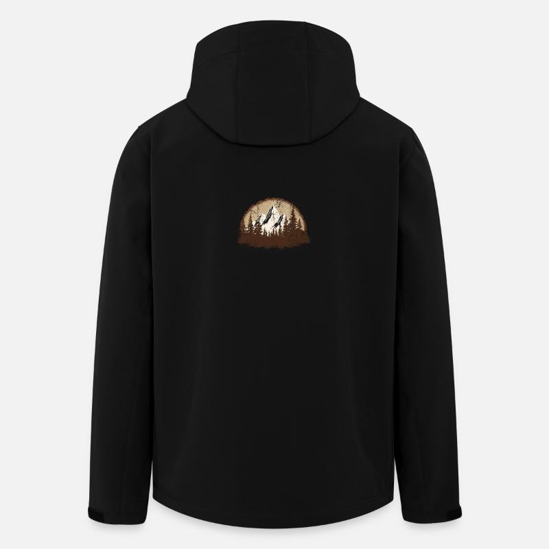 Majestic Mountain Forest Scene - Men’s Recycled Softshell Jacket by Stanley/Stella - black