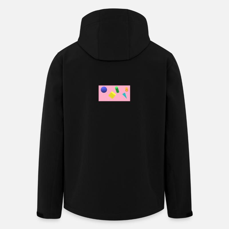 Lebendige geometrische Formen auf pastellfarbenem Hintergrund - Recycelte Männer Softshell-Jacke von Stanley/Stella - Schwarz