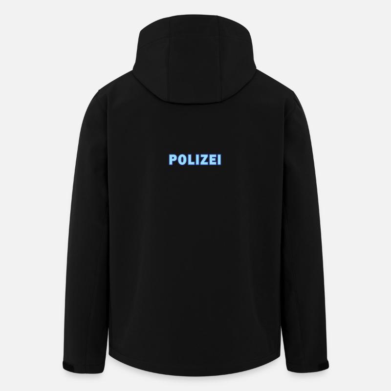 Police Block Neon Text - Men’s Recycled Softshell Jacket Discoverer by Stanley/Stella - black