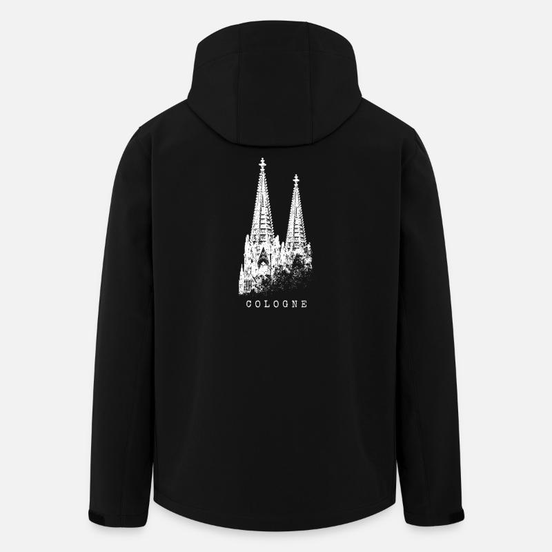 Kölner Dom Cologne Vintage Silhouette Köln Skyline - Recycelte Männer Softshell-Jacke von Stanley/Stella - Schwarz