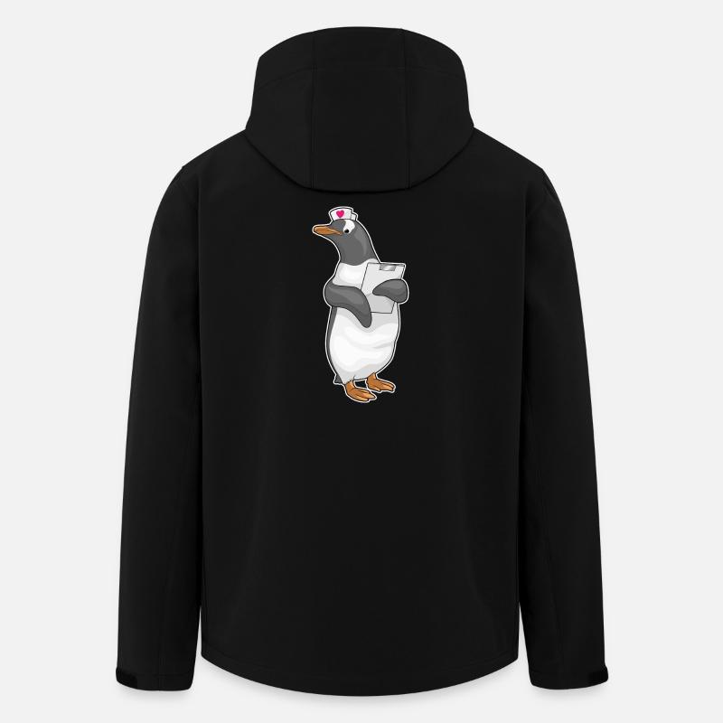 Pinguin Krankenschwester Stethoskope - Recycelte Männer Softshell-Jacke von Stanley/Stella - Schwarz