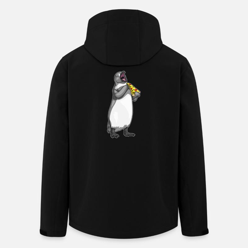 Pinguin Pizza - Recycelte Männer Softshell-Jacke von Stanley/Stella - Schwarz