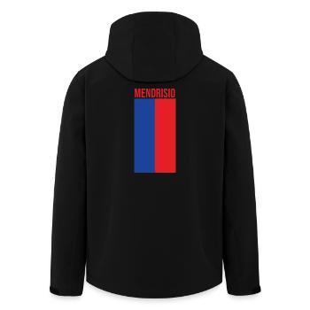 Drapeau tessinois avec inscription Mendrisio - Veste softshell homme en polyester recyclé Stanley/Stella - noir - Dos - AI Model Male 185 light (185cm)