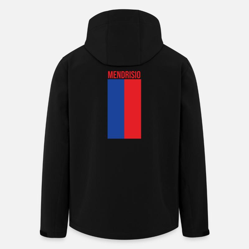 Drapeau tessinois avec inscription Mendrisio - Veste softshell homme en polyester recyclé Stanley/Stella - noir