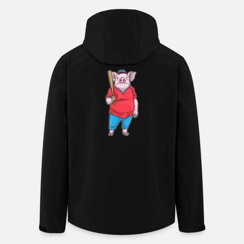 Pig Baseball Baseball Bat - Men’s Recycled Softshell Jacket by Stanley/Stella - black