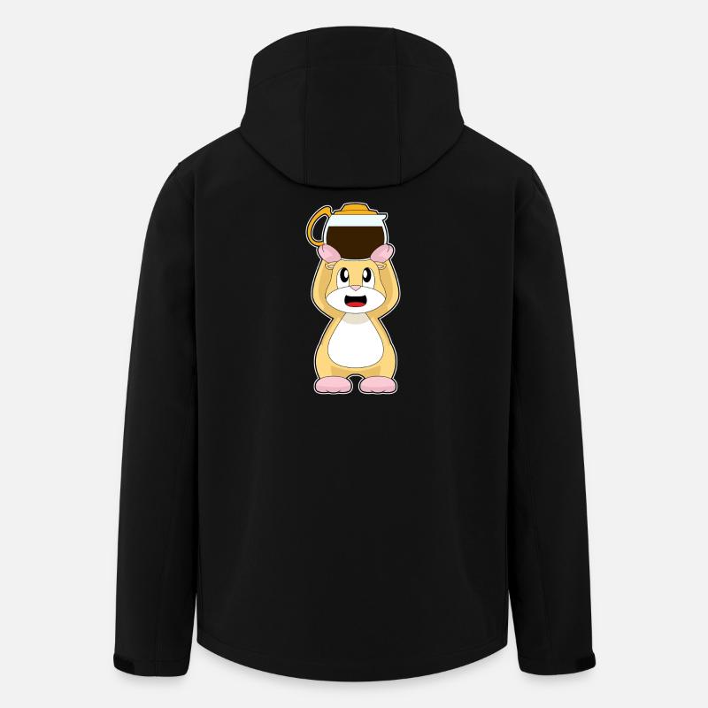 Hamster Kaffee Kaffeekanne - Recycelte Männer Softshell-Jacke von Stanley/Stella - Schwarz