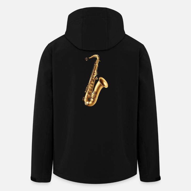 Goldenes Saxophon – Jazzglanz - Recycelte Männer Softshell-Jacke von Stanley/Stella - Schwarz