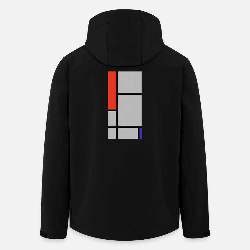 Blocs géométriques abstraits - Veste softshell homme en polyester recyclé Stanley/Stella - noir