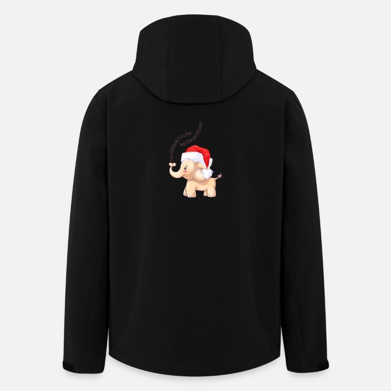 Fröhlicher Elefant zu Weihnachten - Recycelte Männer Softshell-Jacke von Stanley/Stella - Schwarz