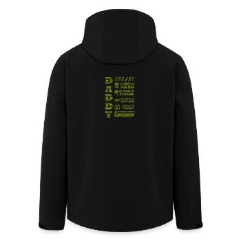 Inspirational Motivation Quote Art Print - Men’s Recycled Softshell Jacket by Stanley/Stella - black - Back - AI Model Male 185 light (185cm)