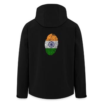 Fingerprint - Indien - Recycelte Männer Softshell-Jacke von Stanley/Stella - Schwarz - Hinten - AI Model Male 185 light (185cm)