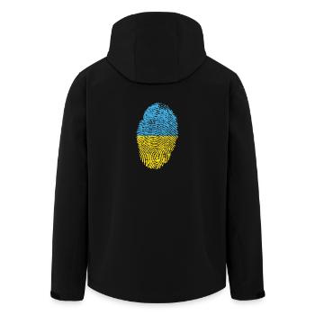 Empreintes digitales - Ukraine - Veste softshell homme en polyester recyclé Stanley/Stella - noir - Dos - AI Model Male 185 light (185cm)