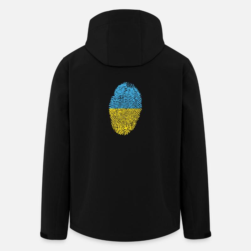 Empreintes digitales - Ukraine - Veste softshell homme en polyester recyclé Stanley/Stella - noir
