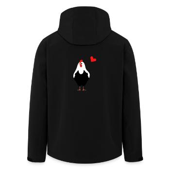 Fier coq coq avec ballon coeur - Cadeau - Veste softshell homme en polyester recyclé Stanley/Stella - noir - Dos - AI Model Male 185 light (185cm)