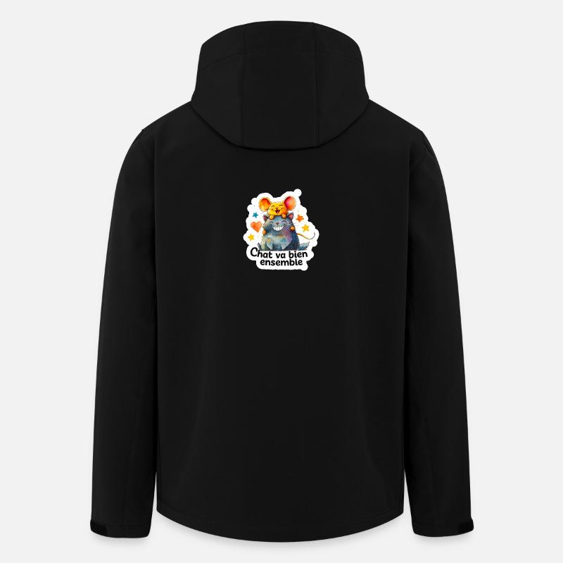 Chat et Souris Heureux Ensemble - Veste softshell homme en polyester recyclé Stanley/Stella - noir