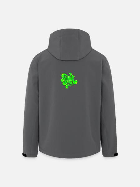 Conception de texte punk néon vert - Veste softshell homme en polyester recyclé Stanley/Stella - noir