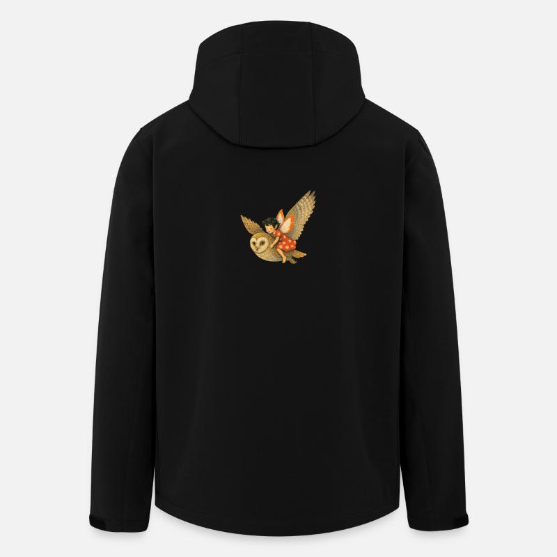 Carinchen en vol avec la chouette - Veste softshell homme en polyester recyclé Stanley/Stella - noir