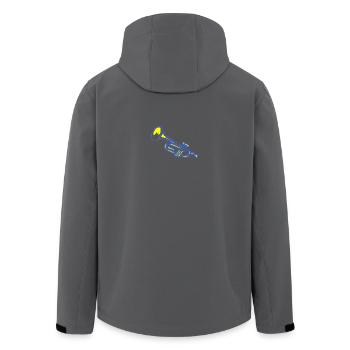 Illustration de trompette - Veste softshell homme en polyester recyclé Stanley/Stella - noir - Dos - AI Model Male 185 light (185cm)