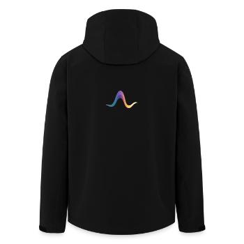Flux de la voie de réaction – La voie du changement - Veste softshell homme en polyester recyclé Stanley/Stella - noir - Dos - AI Model Male 185 light (185cm)