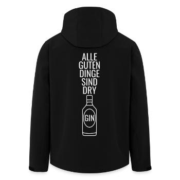 Gin - Alle guten Dinge sind dry - Recycelte Männer Softshell-Jacke von Stanley/Stella - Schwarz - Hinten - AI Model Male 185 light (185cm)