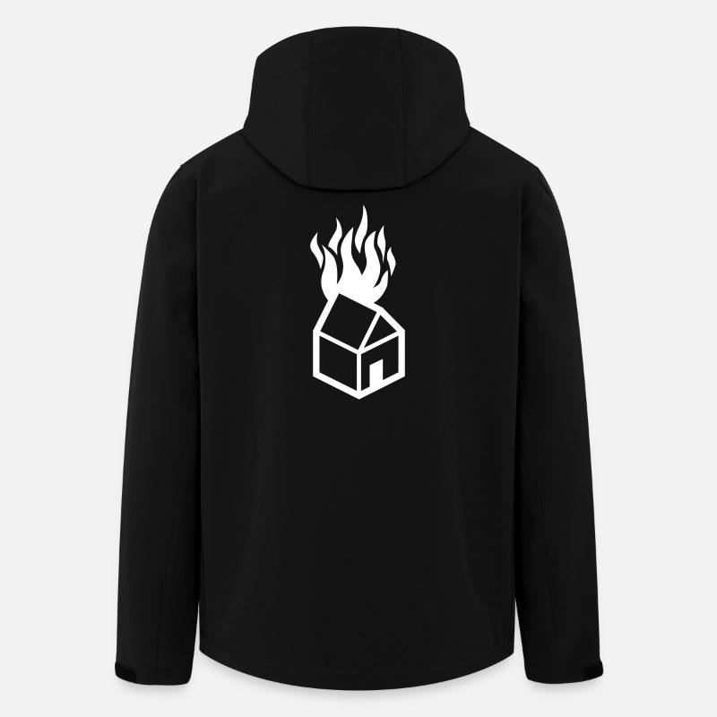Brændende hus - Stanley/Stella herre softshelljakke i genanvendt polyester Discoverer - sort
