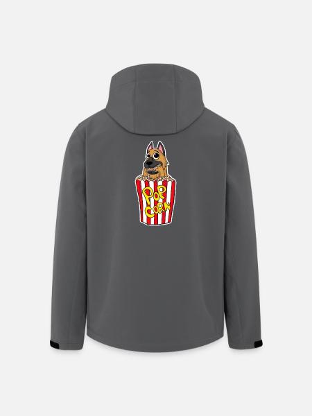 Popcorn kino hundefilmer film filmkveld - Softshelljakke herre i resirkulert polyester Stanley/Stella - svart