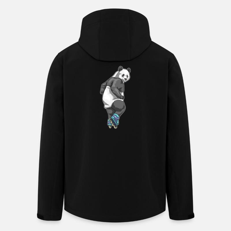 Panda Inline skating Rollschuhe - Recycelte Männer Softshell-Jacke von Stanley/Stella - Schwarz