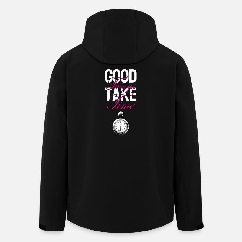 Gute Dinge brauchen Zeit - Recycelte Männer Softshell-Jacke von Stanley/Stella - Schwarz
