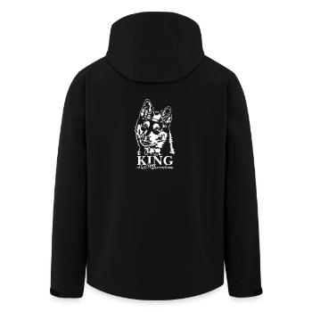 Siberian Husky King Dog Saying Dogs Wilsigns - Men’s Recycled Softshell Jacket by Stanley/Stella - black - Back - AI Model Male 185 light (185cm)
