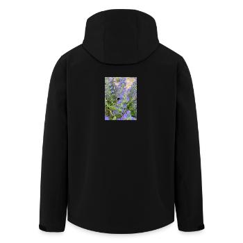 Fliederblüten Bienenfreundliches Muster - Recycelte Männer Softshell-Jacke von Stanley/Stella - Schwarz - Hinten - AI Model Male 185 light (185cm)