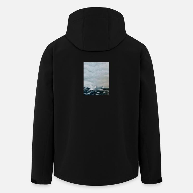Origami-Schiff auf rauer See - Recycelte Männer Softshell-Jacke von Stanley/Stella - Schwarz