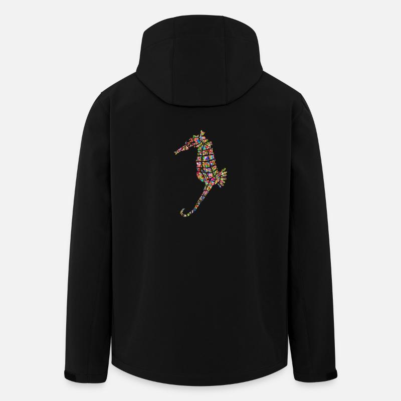Rainbow Seahorse - Men’s Recycled Softshell Jacket by Stanley/Stella - black