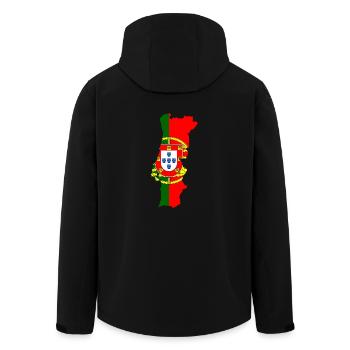 Flag map of Portugal - Men’s Recycled Softshell Jacket by Stanley/Stella - black - Back - AI Model Male 185 light (185cm)