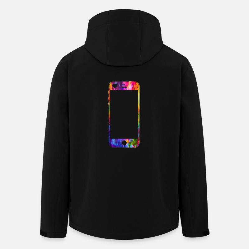 Téléphone portable avec coeur - Veste softshell homme en polyester recyclé Stanley/Stella - noir