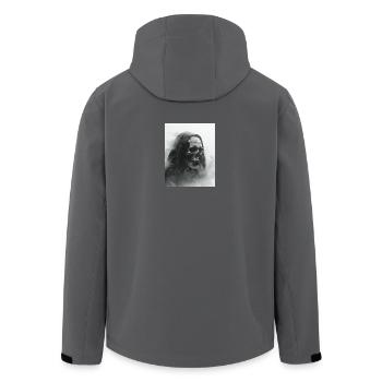 Dunkler Totenschädel im Nebel - Recycelte Männer Softshell-Jacke von Stanley/Stella - Schwarz - Hinten - AI Model Male 185 light (185cm)
