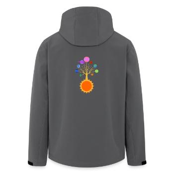 Solar System Tree - Men’s Recycled Softshell Jacket by Stanley/Stella - black - Back - AI Model Male 185 light (185cm)