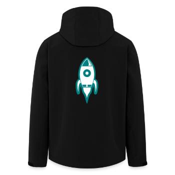 navette spatiale fusée fusée ufo lune vaisseau spatial - Veste softshell homme en polyester recyclé Stanley/Stella - noir - Dos - AI Model Male 185 light (185cm)