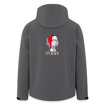 Père Noël Braque de Weimar Joyeux Noël Wilsigns - Veste softshell homme en polyester recyclé Stanley/Stella - charbon - Dos - AI Model Male 185 light (185cm)
