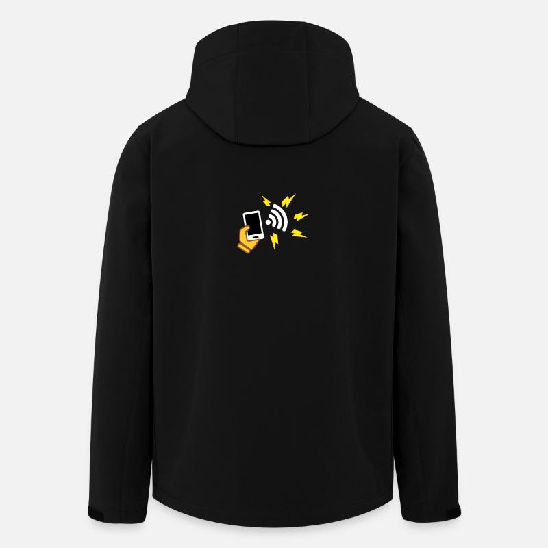Telefon mit aggressivem Erscheinungsbild - Recycelte Männer Softshell-Jacke von Stanley/Stella - Schwarz