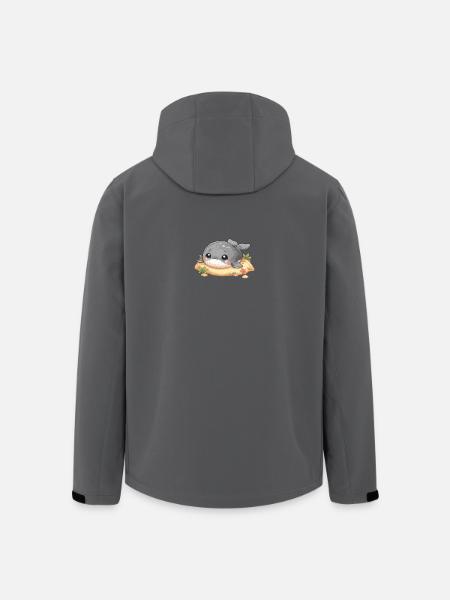 Whale on sandbank - Men’s Recycled Softshell Jacket by Stanley/Stella - black