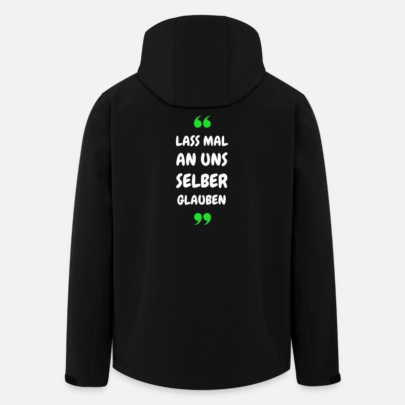 Lass mal an uns selber glauben - Recycelte Männer Softshell-Jacke von Stanley/Stella - Schwarz